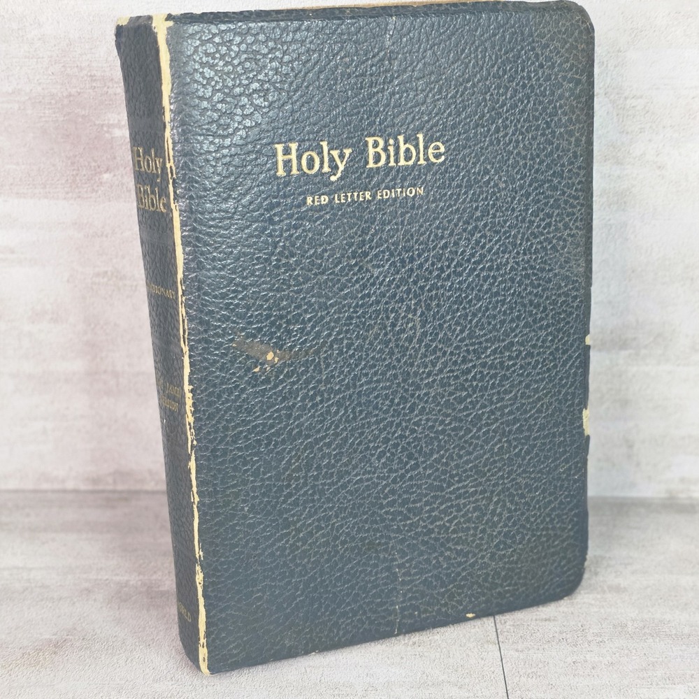Holy Bible KJV Red Letter Edition Gray World Publishing Dictionary Vintage USA